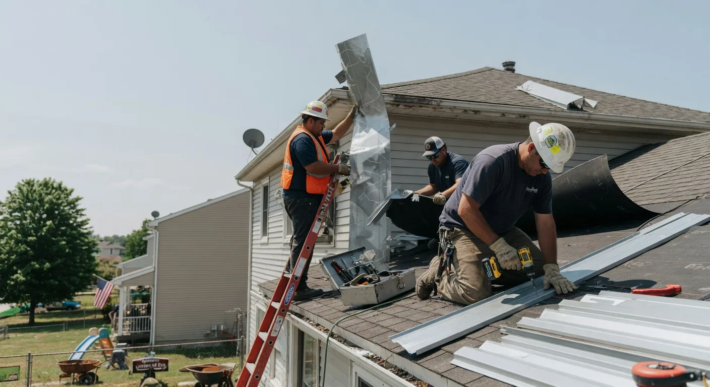 Storm Damage Metal Roof Repair in Revere, MN